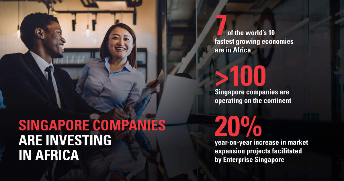 Infographic on why Singapore companies are investing in Africa